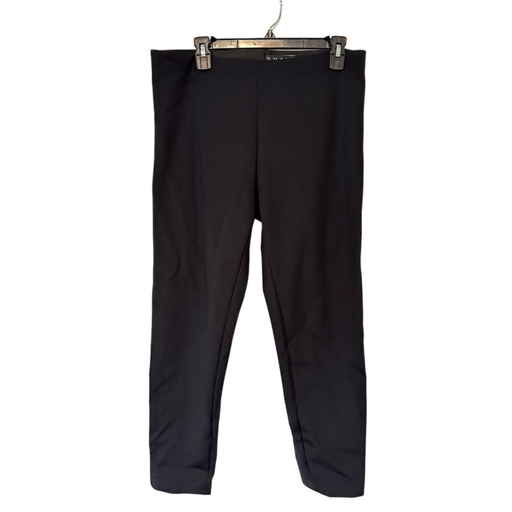 SHAN Size 14 Stretch Quiet Luxury Legging Black Plus Skinny Ankle Work Pants